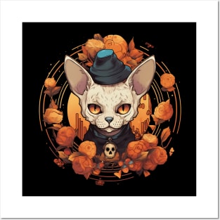 Devon Rex Cat Cat Halloween, Cat Lover Posters and Art